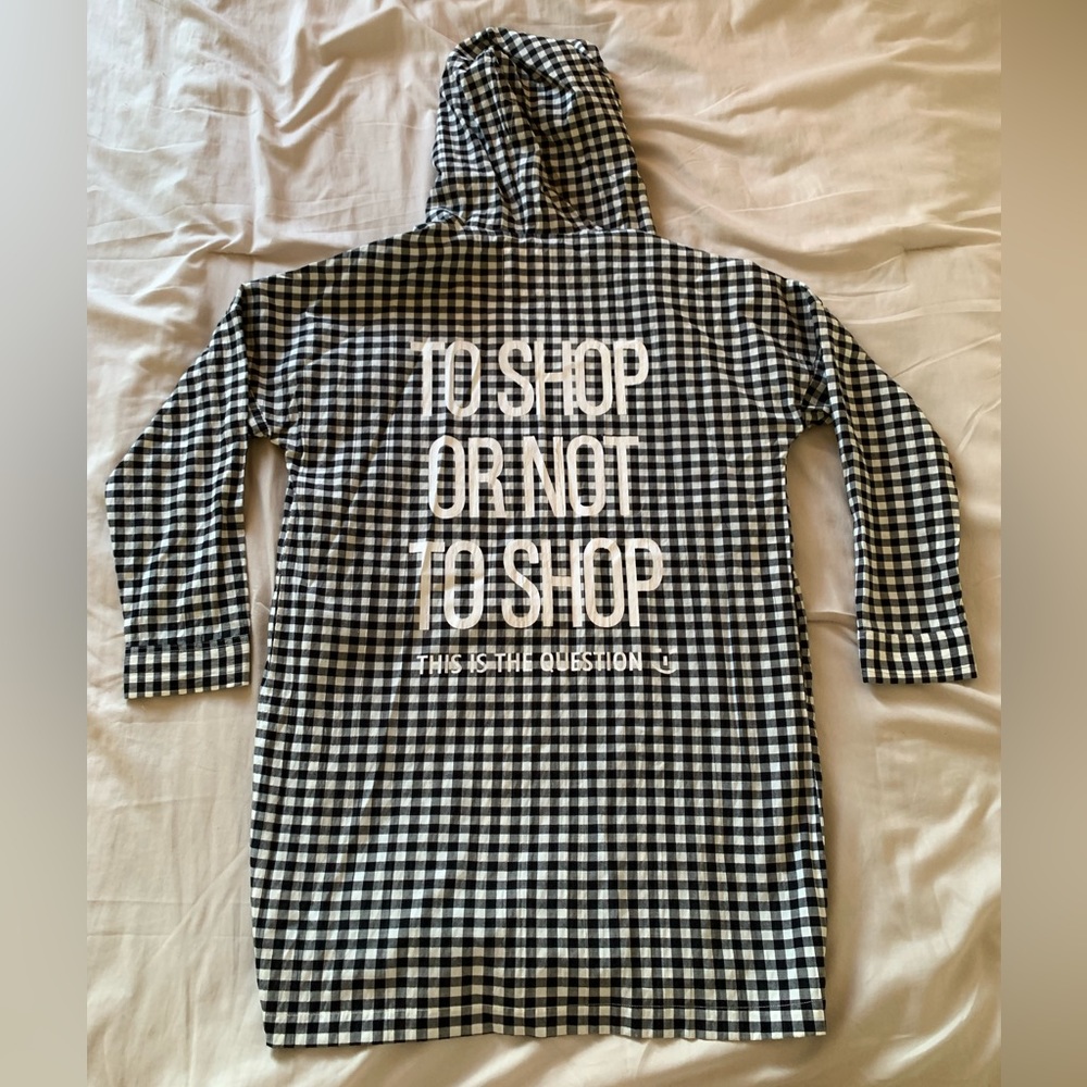 Gingham Button-Up Coverup with a Hood:
• Size: Medium
• Brand New!